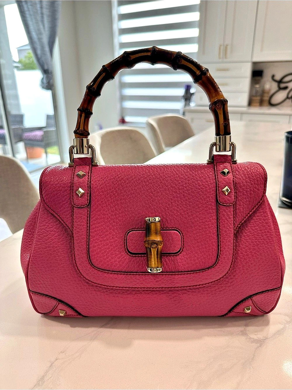 Gucci Bamboo Top Handle Bag in Pink
